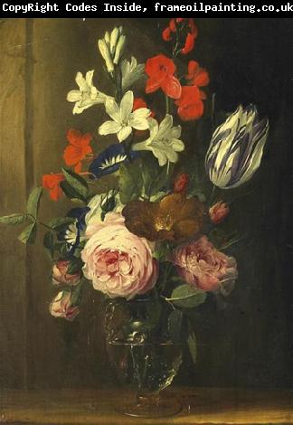 Jan van den Hecke Flower still life in a glass vase